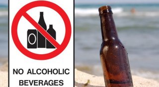 No liquor or glass of any kind is permitted on the beach.